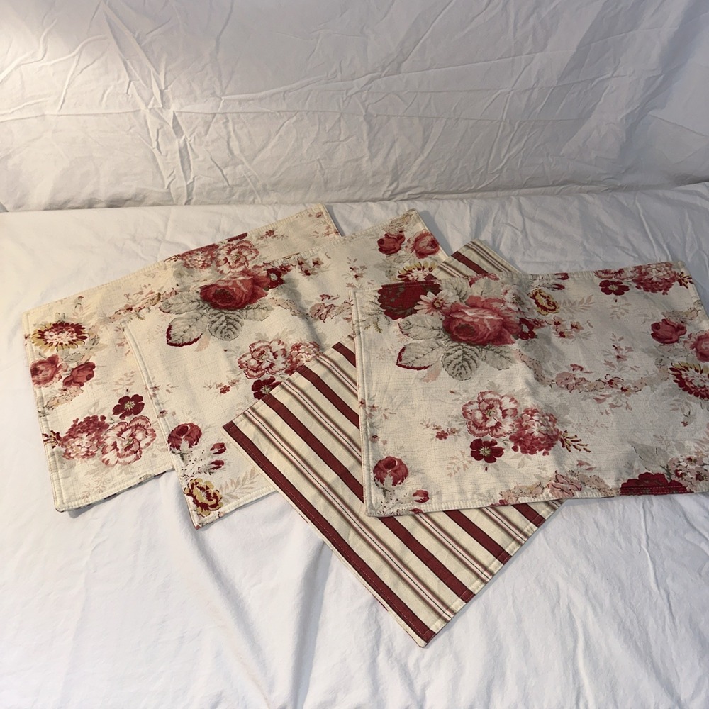 4 Cottagecore Waverly Norfolk Rose Garden Room Shabby Chic Roses placemats